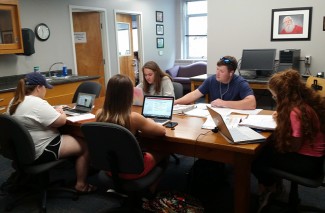 Students at work in the Gene Michaels room