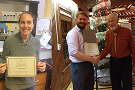 Julie and Andrew with their awards